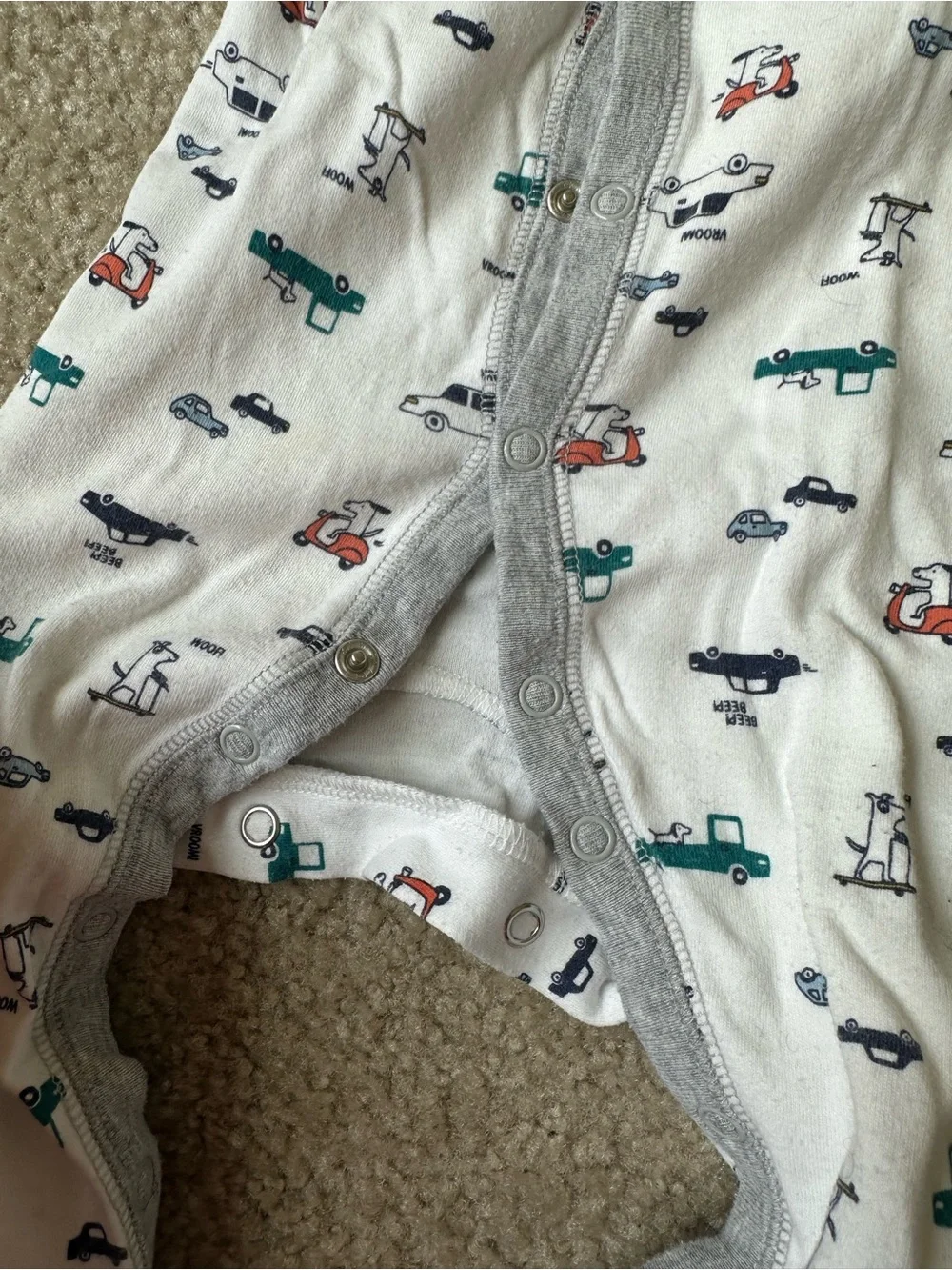 Carter’s Baby Boy 2-Piece Footed Pajama Sleeper Bundle Teal Cars Size 9M